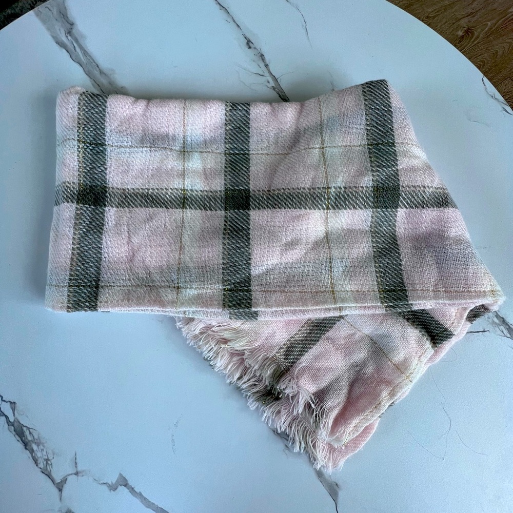 Pink gray gold white scarf wrap